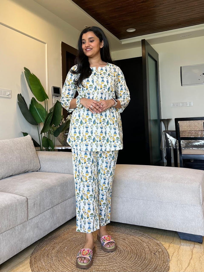 Sia Cotton Lounge Set- Fishes