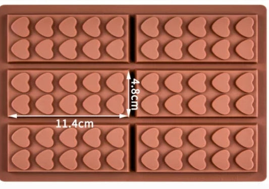 Silicone 6 Cell Heart Snap Bar Mold