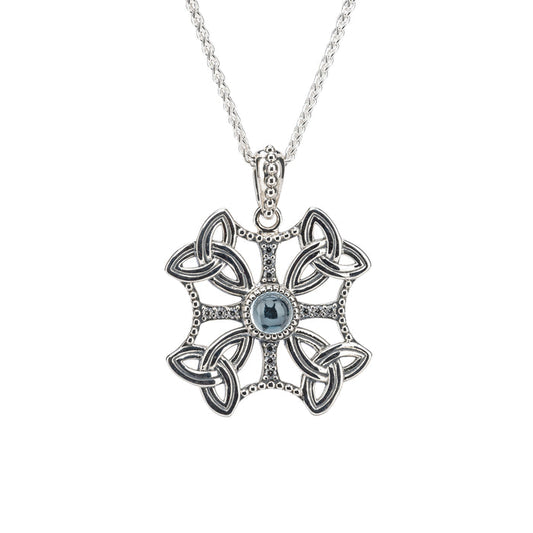 Silver Aphrodite Pendant - Sky Blue Topaz