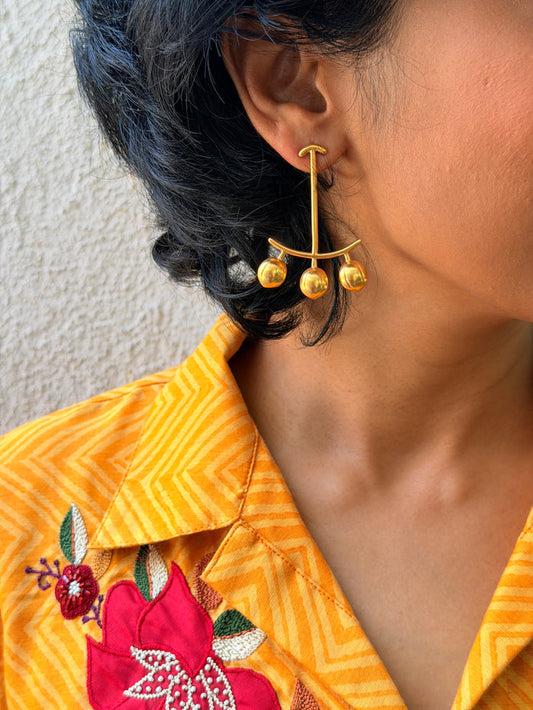 Silver Jasmine Drop Earrings