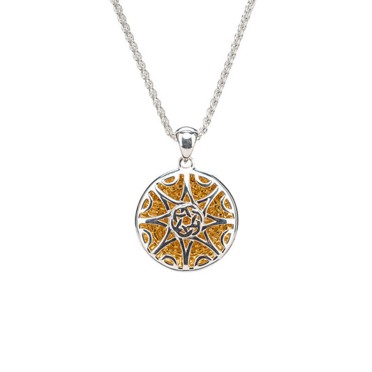 Silver with 14k Gold Gilding Celestial Pendant