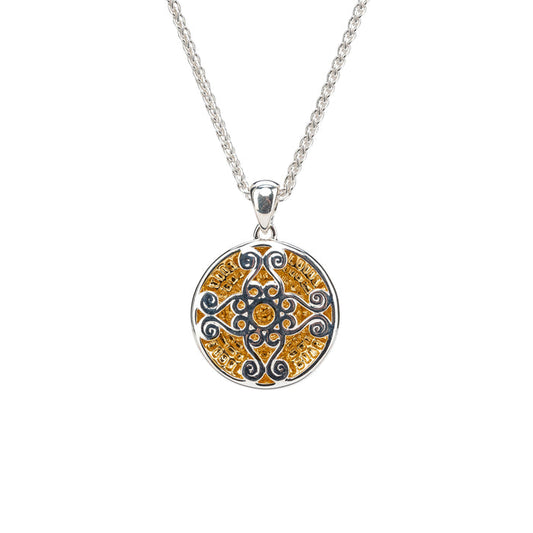 Silver with 14k Gold Gilding Celestial Spirals Pendant