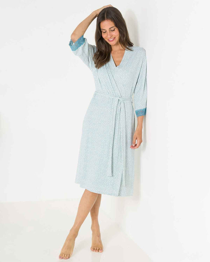 Slenderella Ruthie Patterned Dressing Gown - Image 1 - The Classic Boutique