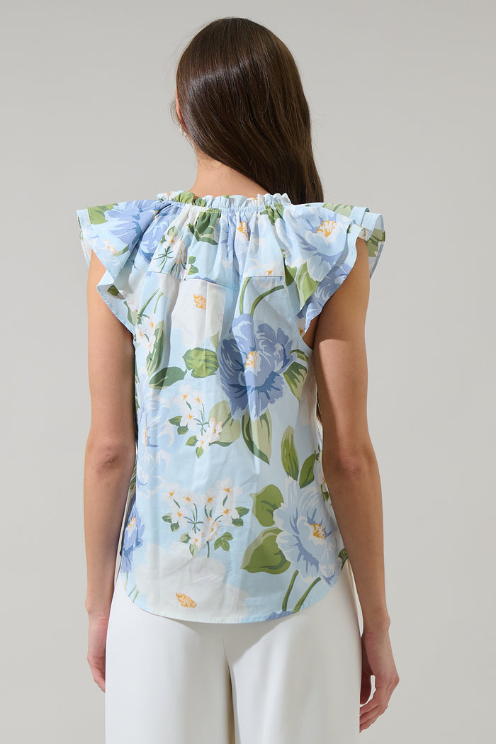 Sloane Floral Elsy Ruffle Top