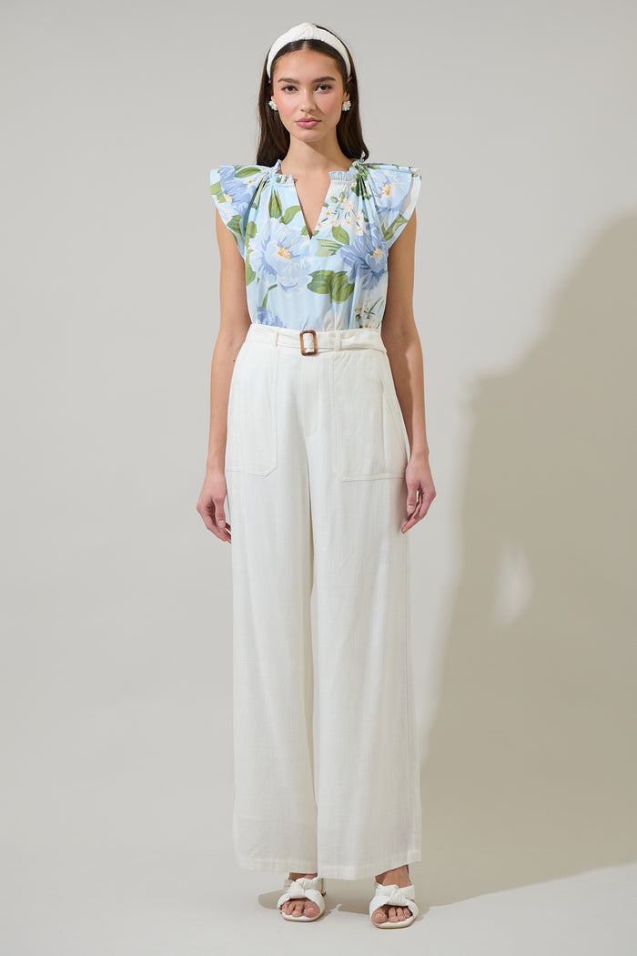 Sloane Floral Elsy Ruffle Top