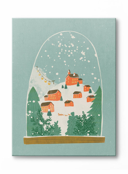 Snow Globe Winter Village, Canvas