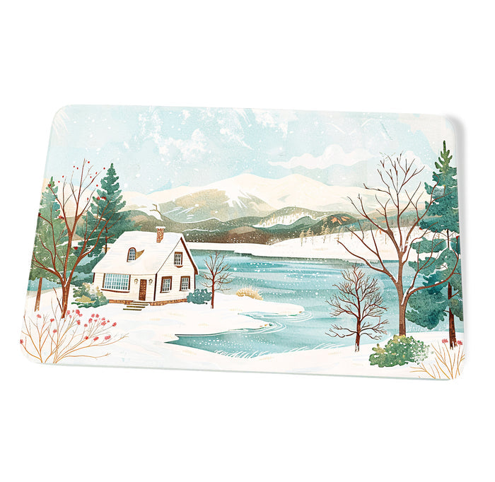 Snow Kissed Lakehouse Cutting Board