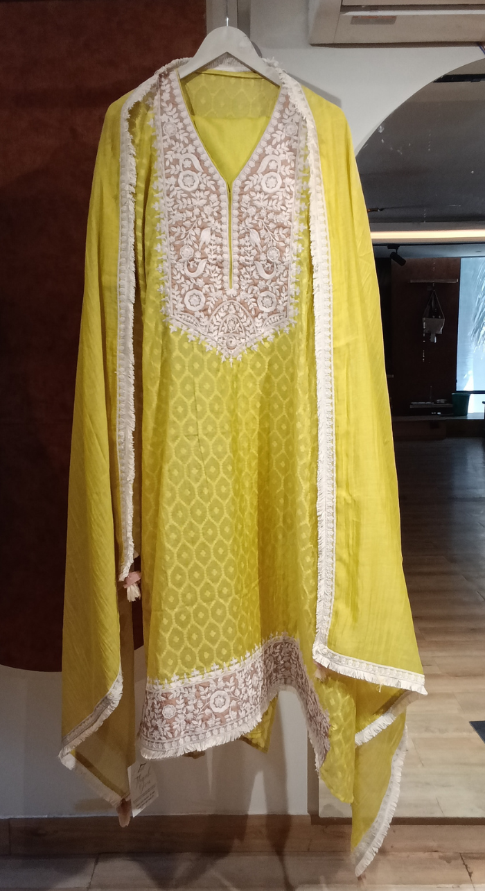 Sunehri Aura Semi-Stitched Chanderi Cotton Suit