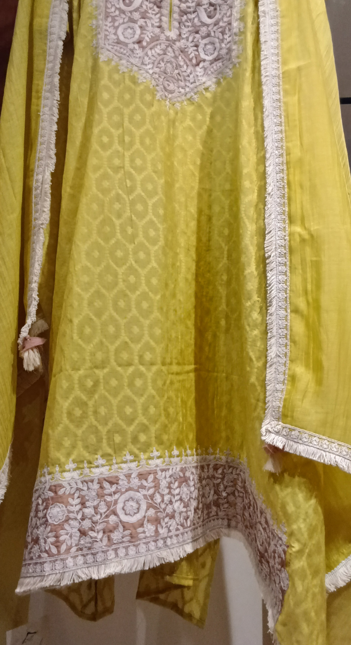 Sunehri Aura Semi-Stitched Chanderi Cotton Suit