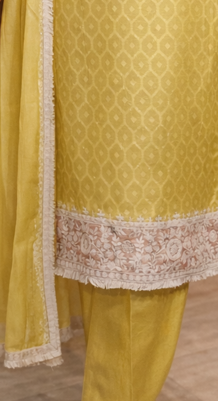 Sunehri Aura Semi-Stitched Chanderi Cotton Suit