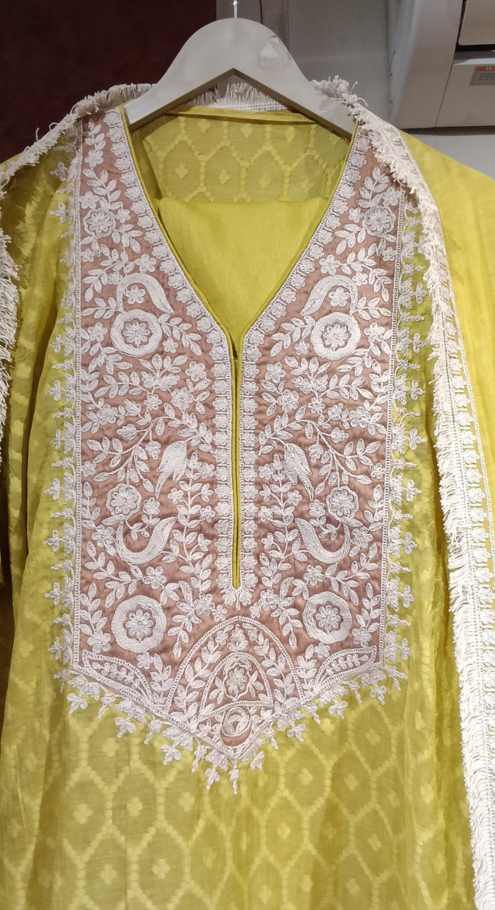 Sunehri Aura Semi-Stitched Chanderi Cotton Suit