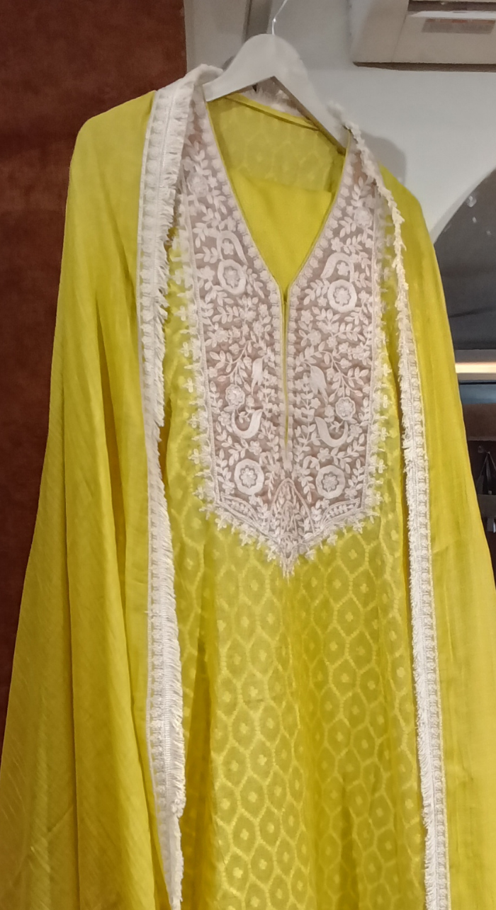 Sunehri Aura Semi-Stitched Chanderi Cotton Suit