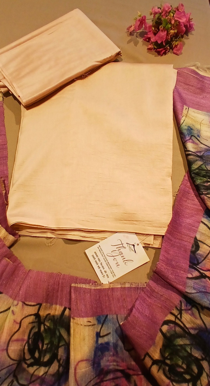 Sunehri Leela Tasar Silk Unstitched Suit