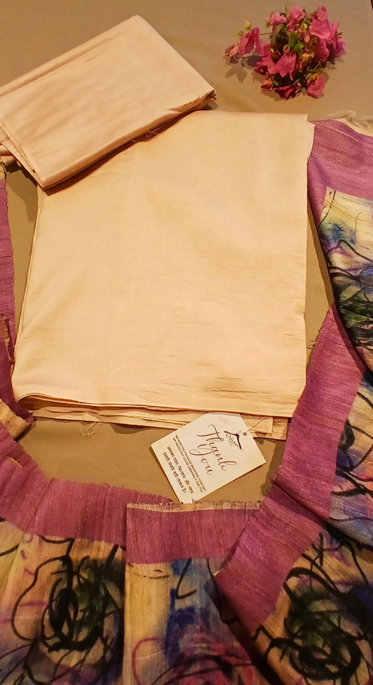 Sunehri Leela Tasar Silk Unstitched Suit