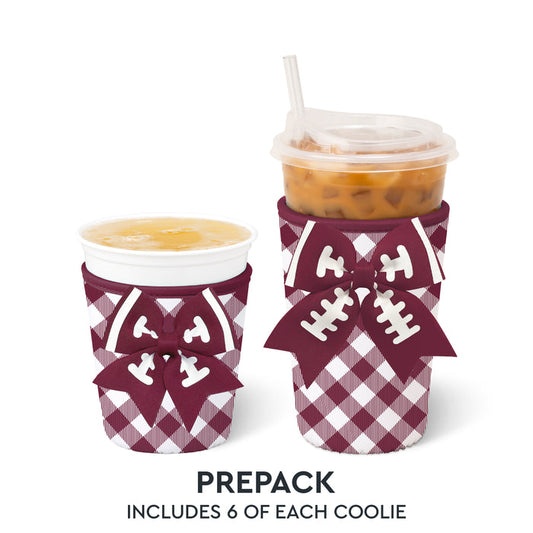Swig Coolie Iced Cup Gameday Gingham Maroon MEDIUM KOOZIE
