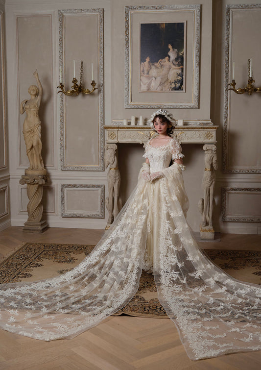 Lacemade "Tear of Blossom and Candle" Rococo Ivory Lace Corset Dress