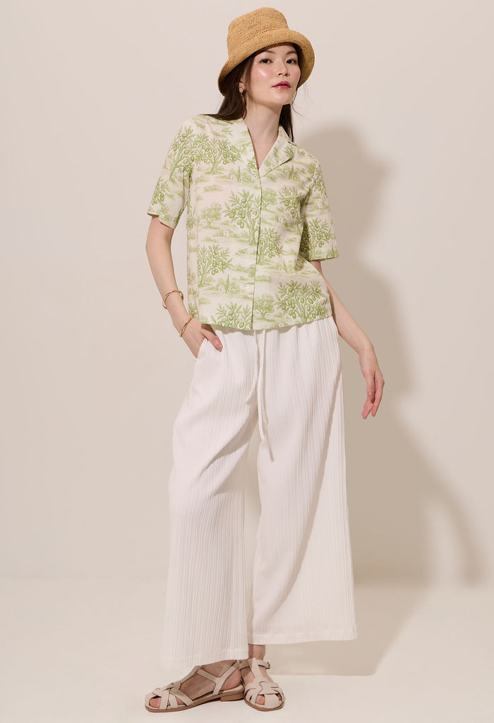 Toile de Jouy Camp Collar Blouse
