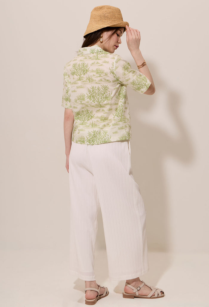 Toile de Jouy Camp Collar Blouse