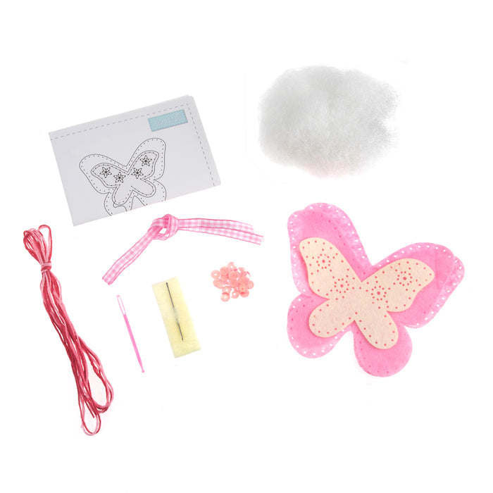 Trimits Felt Decoration Kit Butterfly, 2x6x13cm, Includes Pre-Cut Felt, Stuffing, Beads, Thread, and Instructions