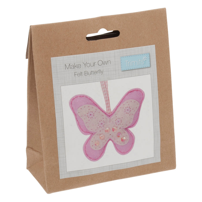 Trimits Felt Decoration Kit Butterfly, 2x6x13cm, Includes Pre-Cut Felt, Stuffing, Beads, Thread, and Instructions
