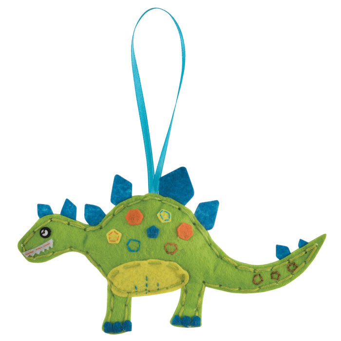 Trimits Felt Decoration Kit Dinasour, 2x6x13cm, Includes Pre-Cut Felt, Stuffing, Beads, Thread, and Instructions