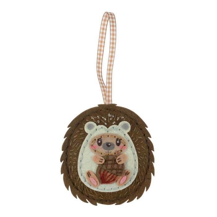 Trimits Felt Decoration Kit Hedgehog, 2x6x13cm, Includes Pre-Cut Felt, Stuffing, Beads, Thread, and Instructions