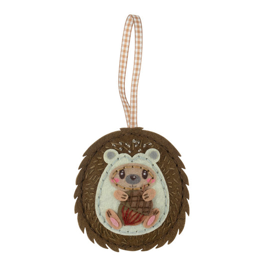 Trimits Felt Decoration Kit Hedgehog, 2x6x13cm, Includes Pre-Cut Felt, Stuffing, Beads, Thread, and Instructions