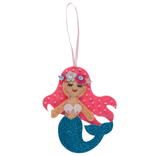 Trimits Felt Decoration Kit Mermaid, 2x6x13cm, Includes Pre-Cut Felt, Stuffing, Beads, Thread, and Instructions