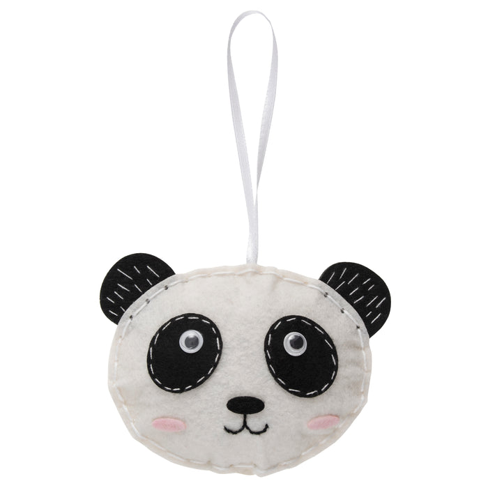 Trimits Felt Decoration Kit Panda, 2x6x13cm, Includes Pre-Cut Felt, Stuffing, Beads, Thread, and Instructions
