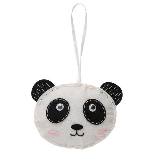 Trimits Felt Decoration Kit Panda, 2x6x13cm, Includes Pre-Cut Felt, Stuffing, Beads, Thread, and Instructions