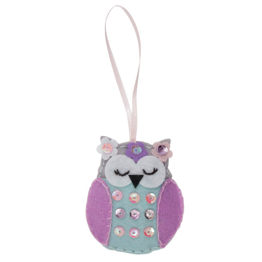 Trimits Felt Decoration Kit Spring Owl, 2x6x13cm, Includes Pre-Cut Felt, Stuffing, Beads, Thread, and Instructions