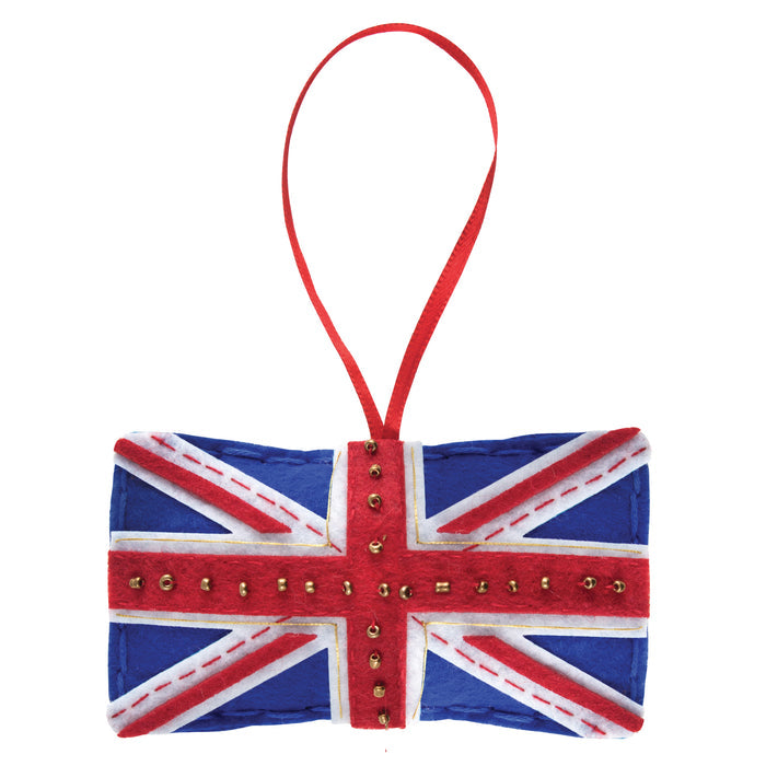 Trimits Felt Decoration Kit Union Jack, 2x6x13cm, Includes Pre-Cut Felt, Stuffing, Beads, Thread, and Instructions