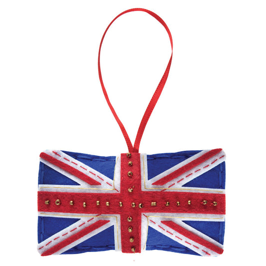 Trimits Felt Decoration Kit Union Jack, 2x6x13cm, Includes Pre-Cut Felt, Stuffing, Beads, Thread, and Instructions