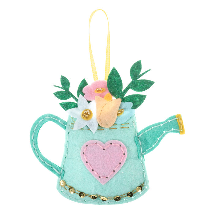 Trimits Felt Decoration Kit Watering Can, 2x6x13cm, Includes Pre-Cut Felt, Stuffing, Beads, Thread, and Instructions