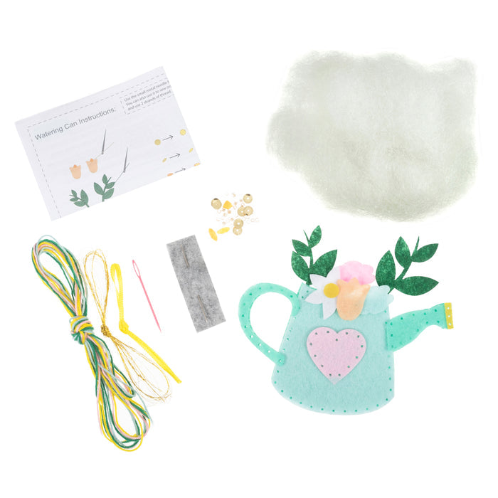 Trimits Felt Decoration Kit Watering Can, 2x6x13cm, Includes Pre-Cut Felt, Stuffing, Beads, Thread, and Instructions