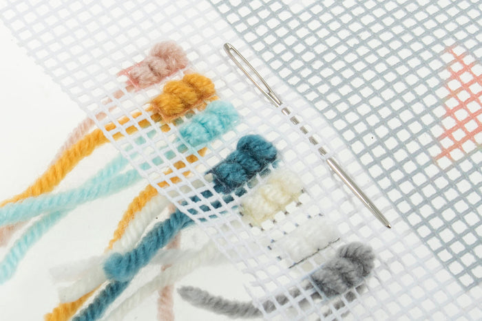 Trimits Half Stitch Tapestry Kit Cushion: Home, 40x40cm, Includes Pre-Printed Canvas, Acrylic Yarns, Needle, Cushion Back, Instructions...
