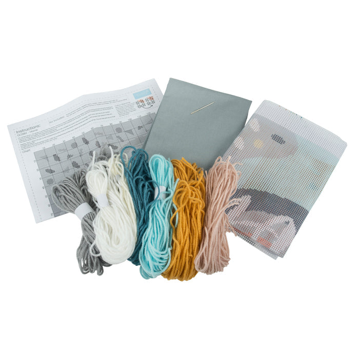 Trimits Half Stitch Tapestry Kit Cushion: Home, 40x40cm, Includes Pre-Printed Canvas, Acrylic Yarns, Needle, Cushion Back, Instructions...