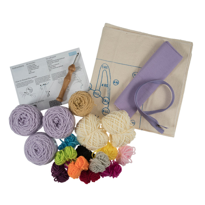 Trimits Punch Needle Kit Cushion: Festival Llama, 36x36cm, Includes Punch Needle Tool, Yarn, Fabric, Cushion Back, Instructions in Engl...