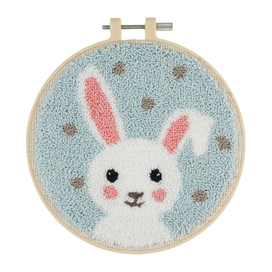 Trimits Punch Needle Kit Floss and Hoop: Bunny, 15.2cm Diameter, Includes Embroidery Floss, Hoop, Fabric, Punch Needle, Instructions in...