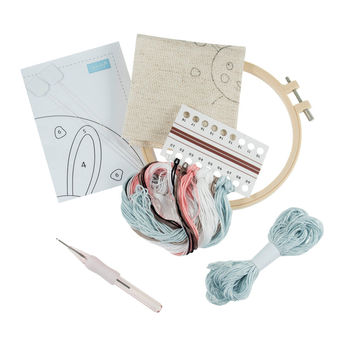 Trimits Punch Needle Kit Floss and Hoop: Bunny, 15.2cm Diameter, Includes Embroidery Floss, Hoop, Fabric, Punch Needle, Instructions in...