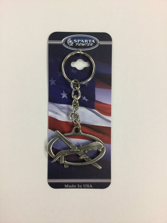 UAS Gray Eagle Pewter Keychain