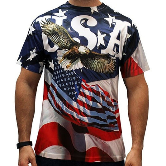 USA Eagle Liberty American Flag Quick Dry T-Shirt - The Flag Shirt