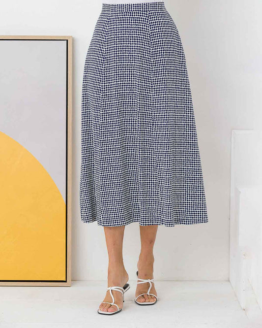Valentina Patterned Viscose Pull On Lined Skirt - Image 1 - The Classic Boutique