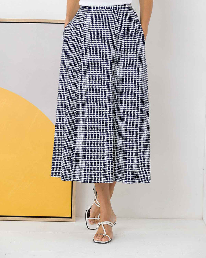 Valentina Patterned Viscose Pull On Lined Skirt - Image 2 - The Classic Boutique