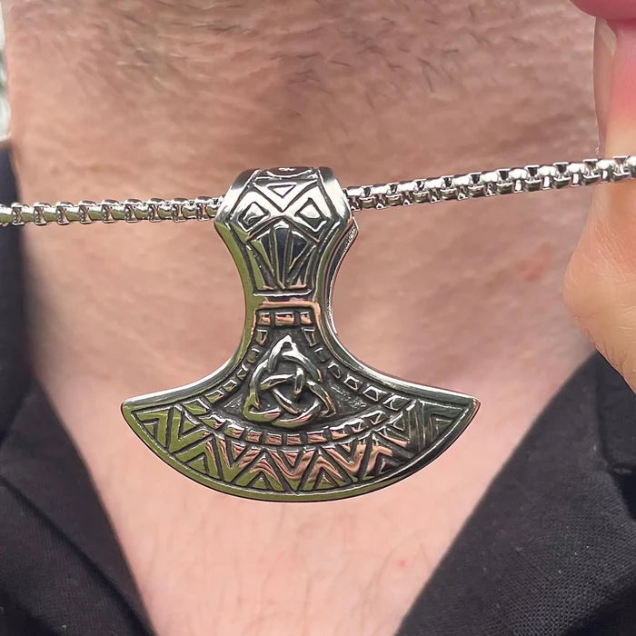 Viking Axe Stainless Steel Pendant Necklace