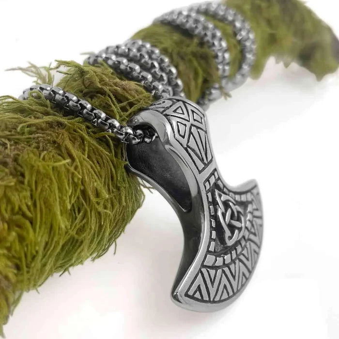 Viking Axe Stainless Steel Pendant Necklace