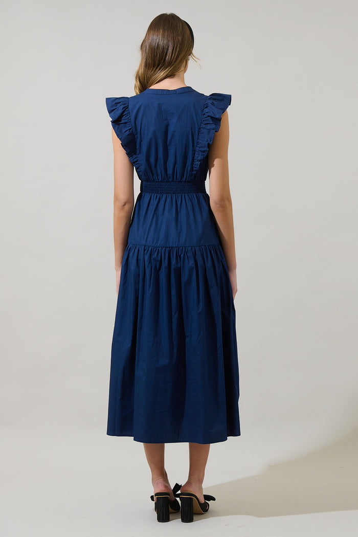 Virna Ruffle Midi Dress