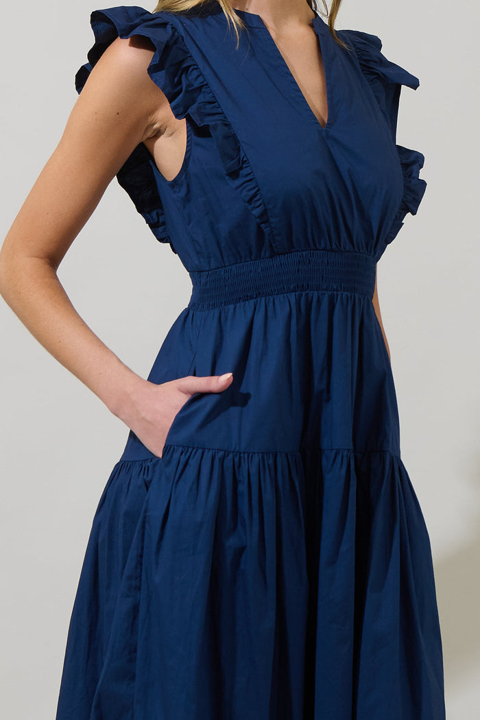 Virna Ruffle Midi Dress