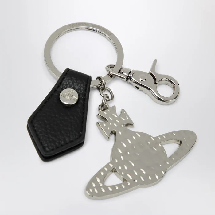 Vivienne Westwood - Hammered Orb keyring in hammered iron, silver Brand Apparel & Accessories > Jewelry U