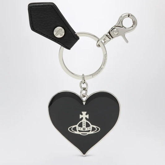Vivienne Westwood - Mirror Heart Orb heart keyring in iron, black Brand Apparel & Accessories > Jewelry U